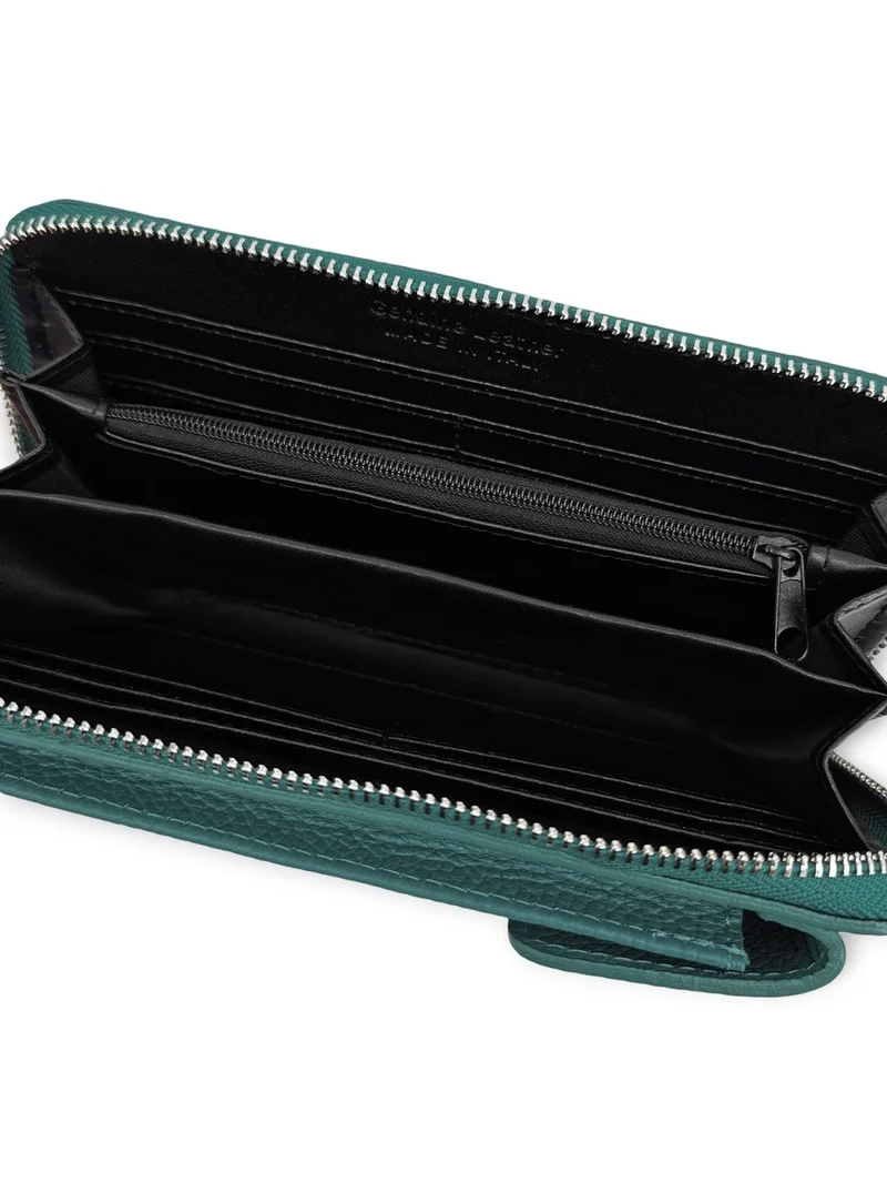 Mini-sac pochette en cuir grainé STREET Vert canard