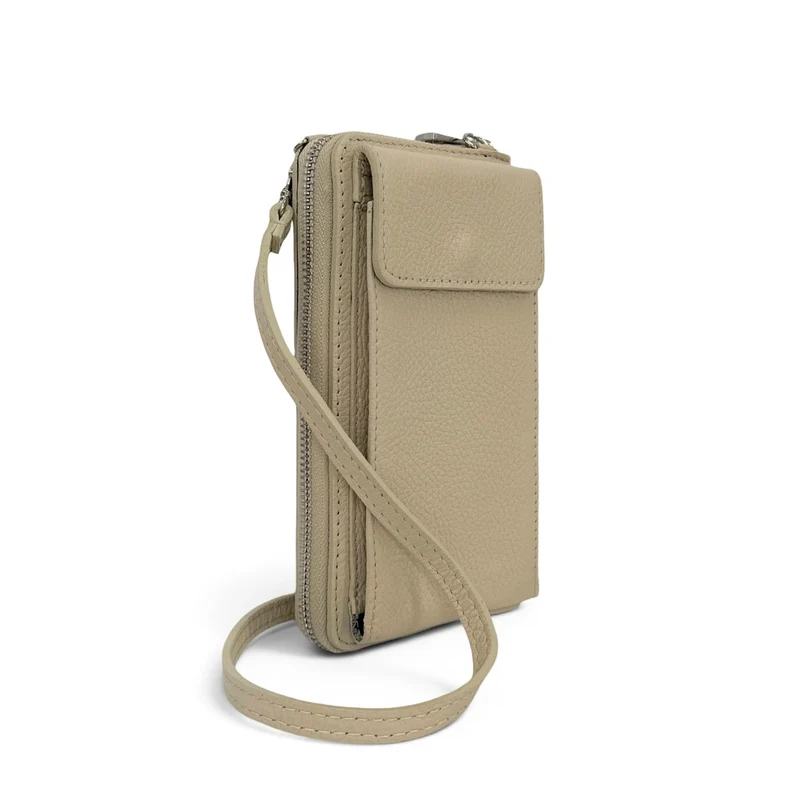 Mini-sac pochette en cuir grainé STREET Taupe