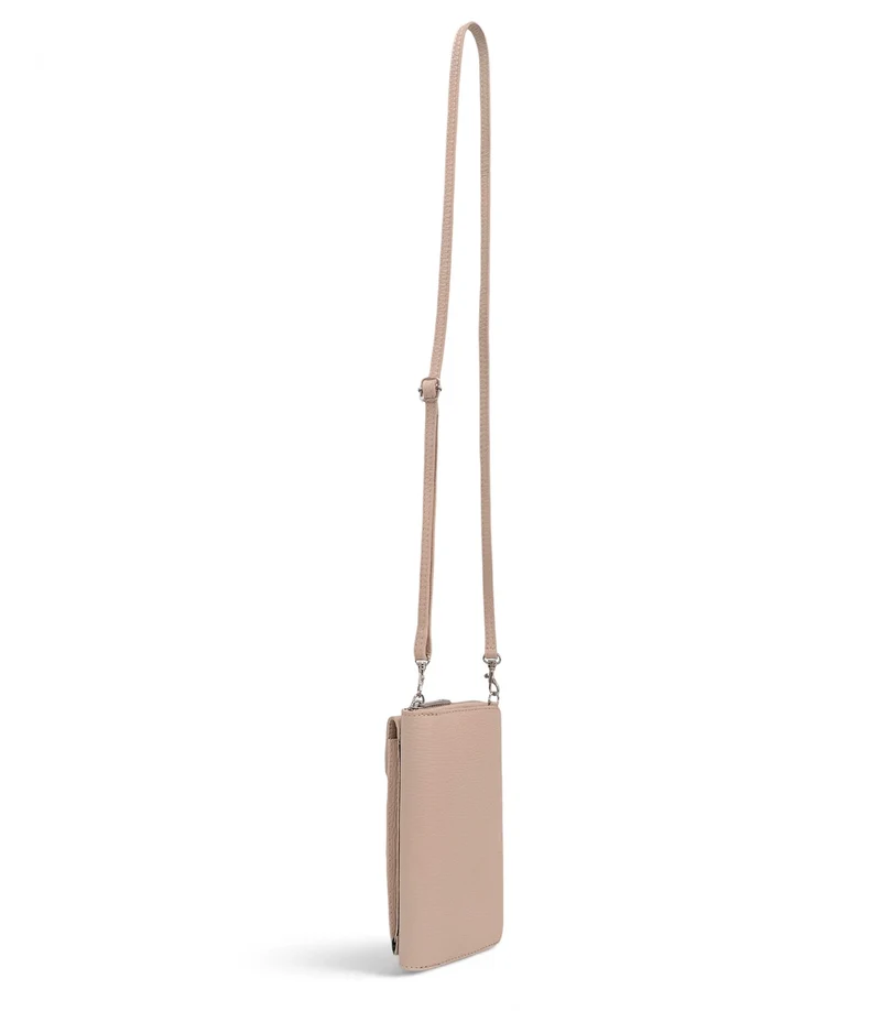 Mini-sac pochette en cuir grainé STREET Rose nude