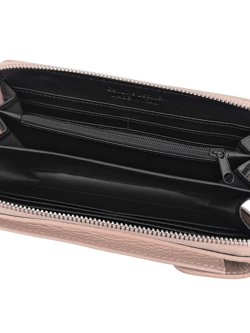 Mini-sac pochette en cuir grainé STREET Rose nude