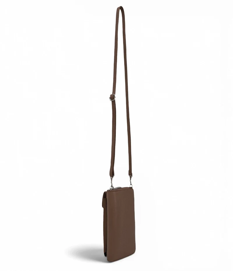 Mini-sac pochette en cuir grainé STREET Marron moka