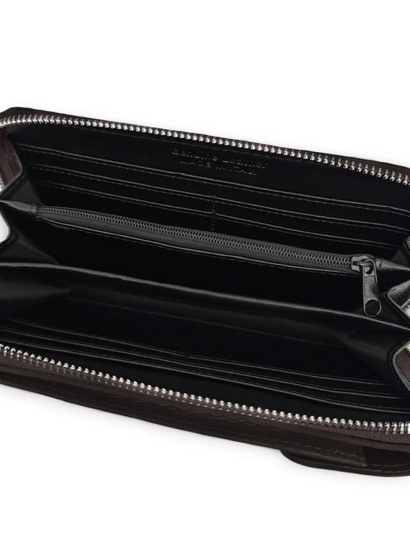 Mini-sac pochette en cuir grainé STREET Marron cacao