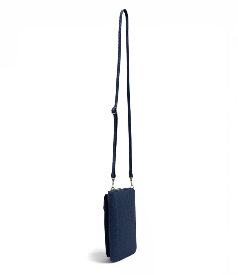 Mini-sac pochette en cuir grainé STREET Bleu profond