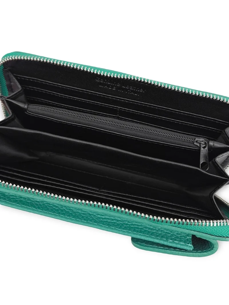 Mini-sac pochette en cuir grainé STREET Bleu des mers du sud
