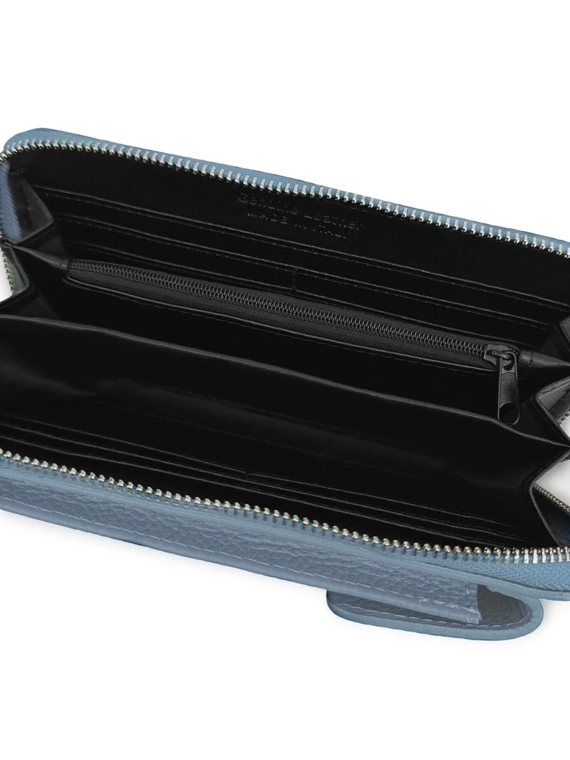 Mini-sac pochette en cuir grainé STREET Bleu pastel