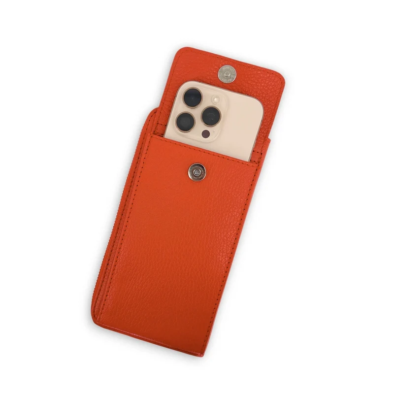 Mini-sac pochette en cuir grainé STREET Orange