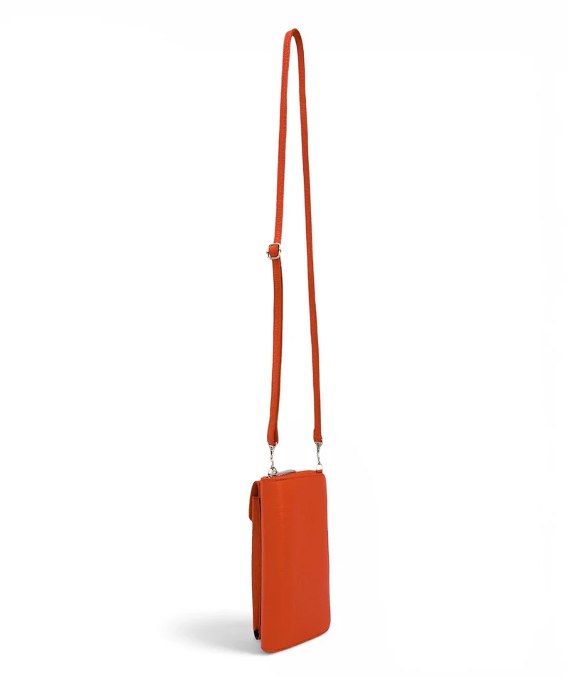 Mini-sac pochette en cuir grainé STREET Orange