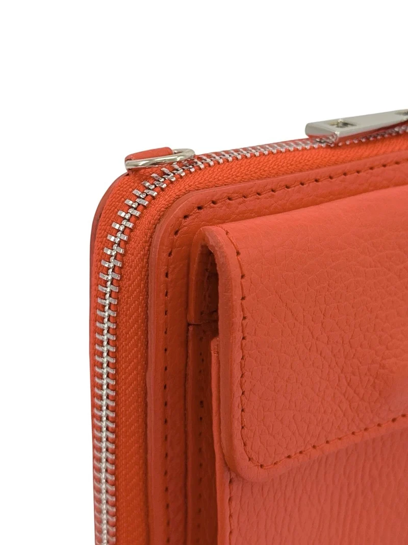 Mini-sac pochette en cuir grainé STREET Orange
