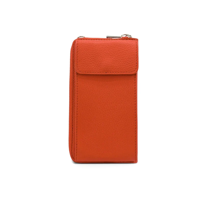 Mini-sac pochette en cuir grainé STREET Orange