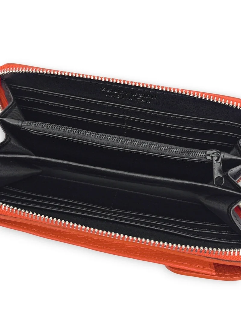 Mini-sac pochette en cuir grainé STREET Orange