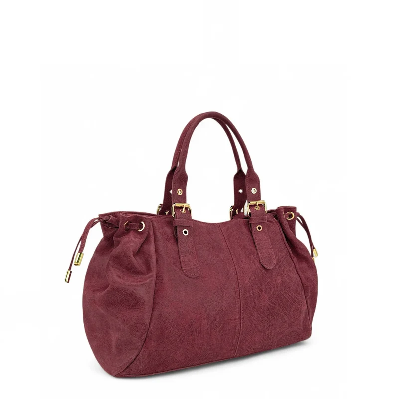 Sac bowling en cuir brossé PRINCESSE BROSSEE XL Rouge foncé