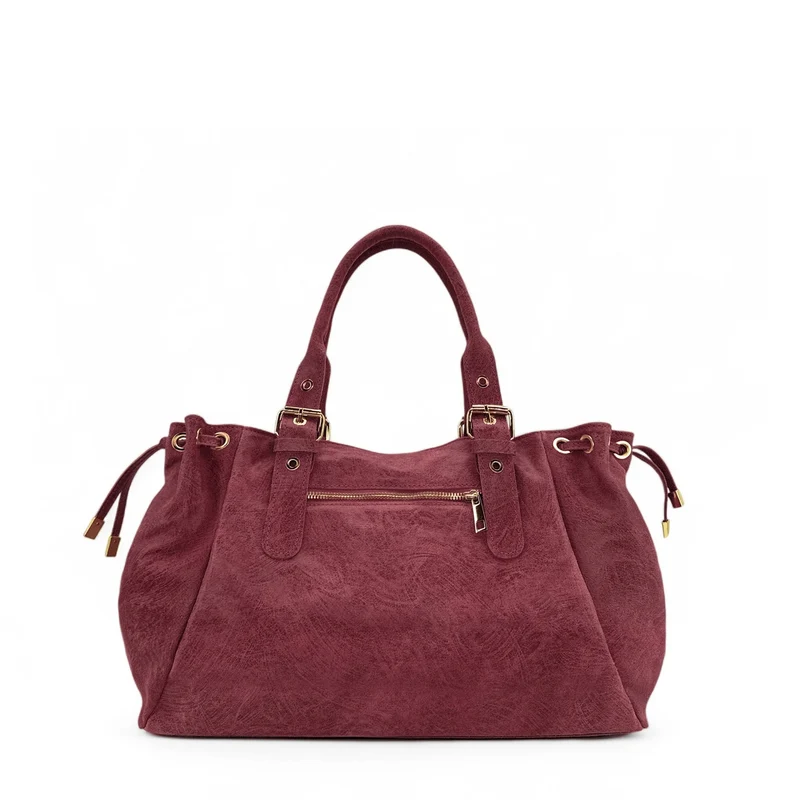 Sac bowling en cuir brossé PRINCESSE BROSSEE XL Rouge foncé