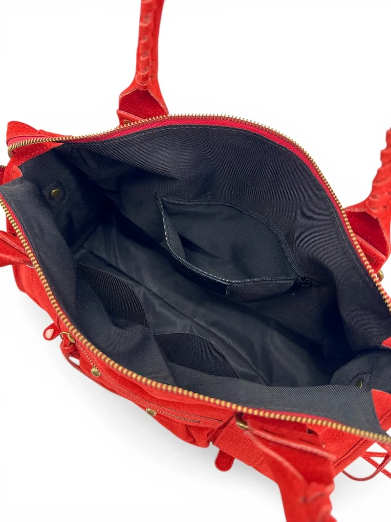 Sac à main en daim STORM SUEDE Rouge garance