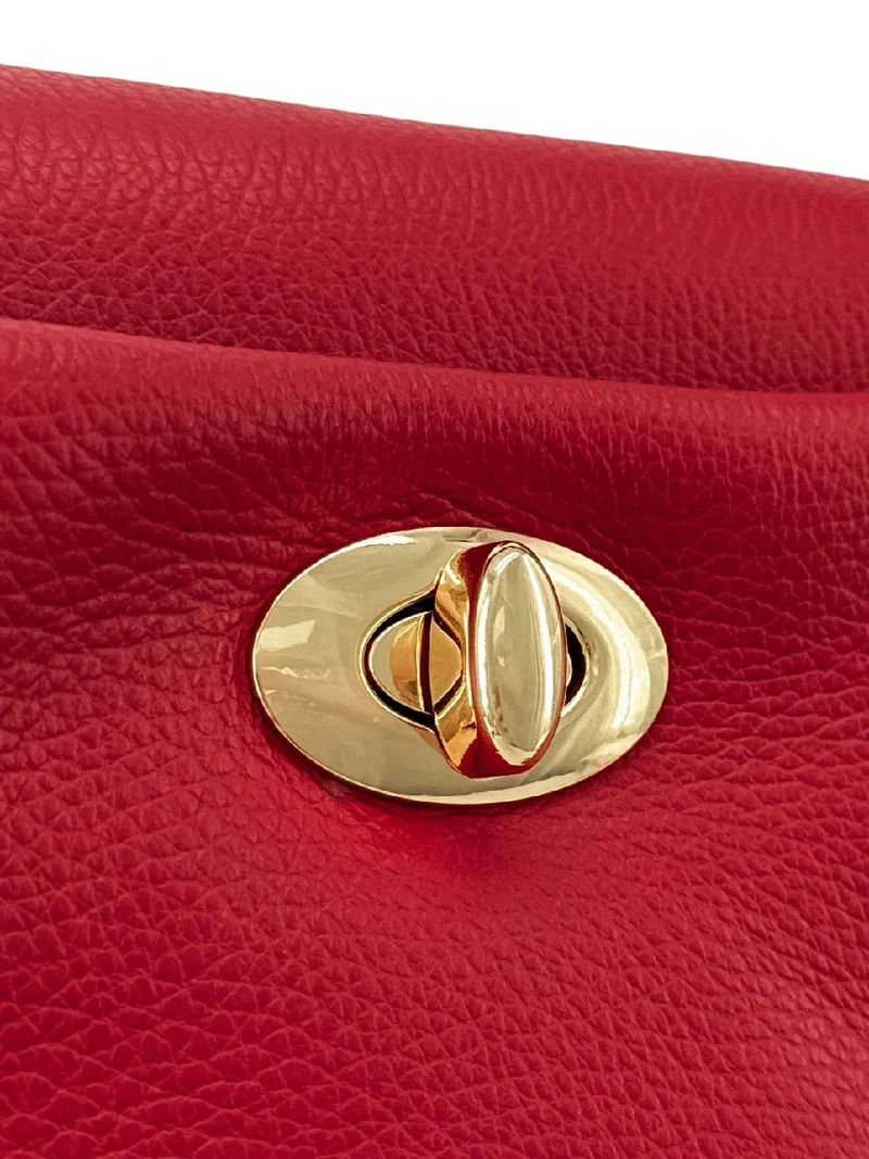 Sac à main en cuir grainé CHELSEA Rouge garance