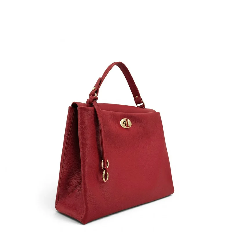 Sac à main en cuir grainé CHELSEA Rouge garance