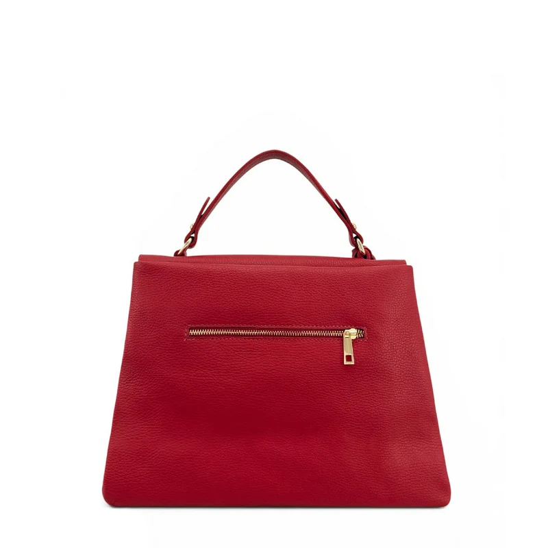 Sac à main en cuir grainé CHELSEA Rouge garance