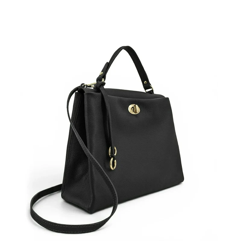 Sac à main en cuir grainé CHELSEA Noir