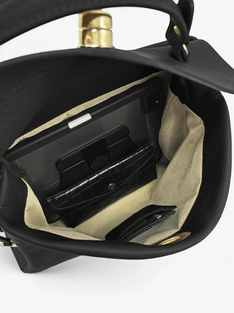 Sac à main en cuir grainé CHELSEA Noir