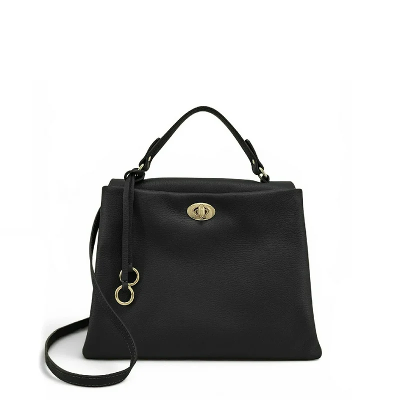 Sac à main en cuir grainé CHELSEA Noir