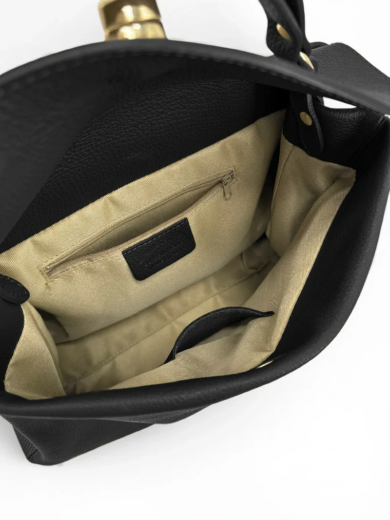 Sac à main en cuir grainé CHELSEA Noir