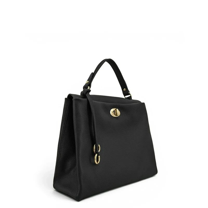 Sac à main en cuir grainé CHELSEA Noir