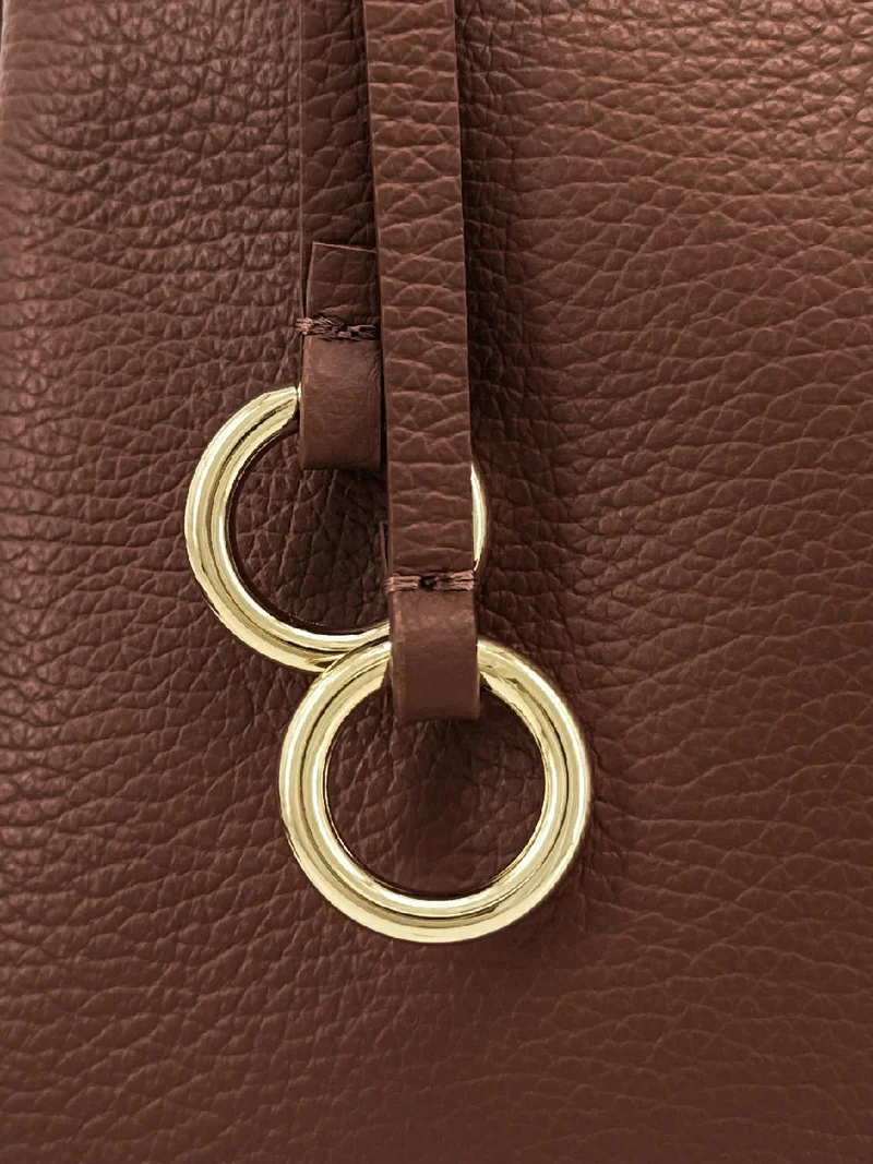 Sac à main en cuir grainé CHELSEA Marron chocolat