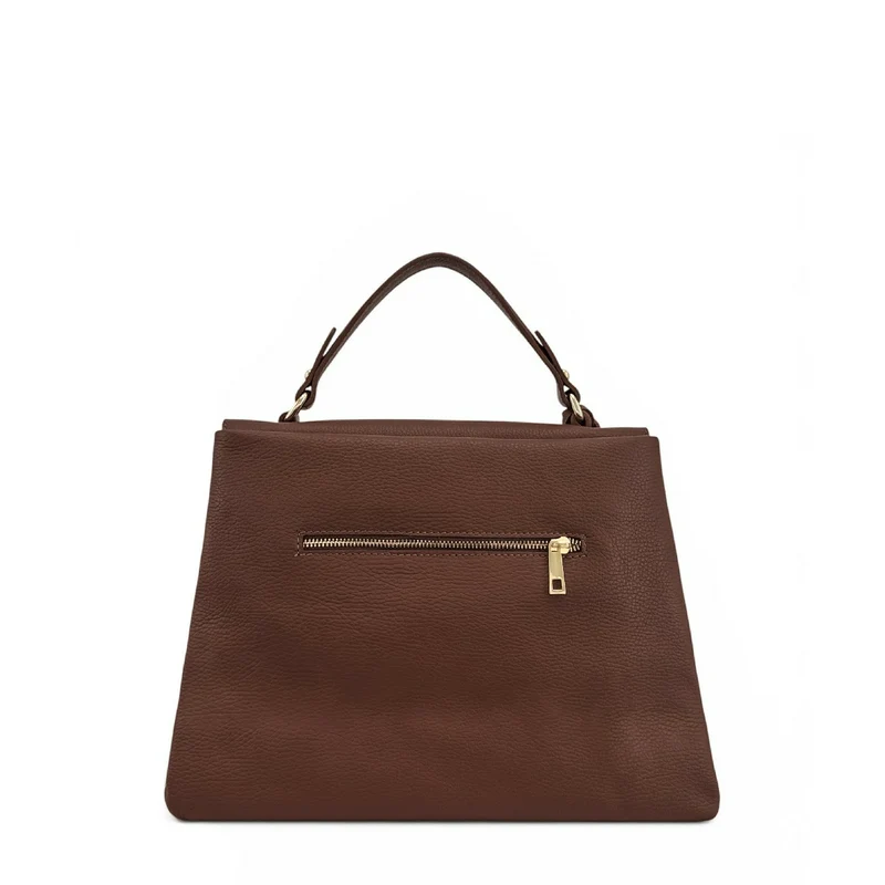 Sac à main en cuir grainé CHELSEA Marron chocolat