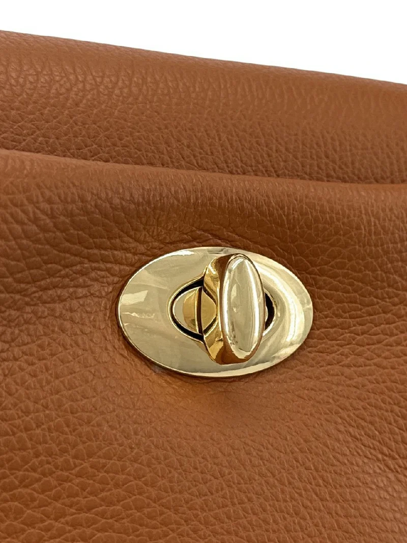 Sac à main en cuir grainé CHELSEA Marron camel foncé