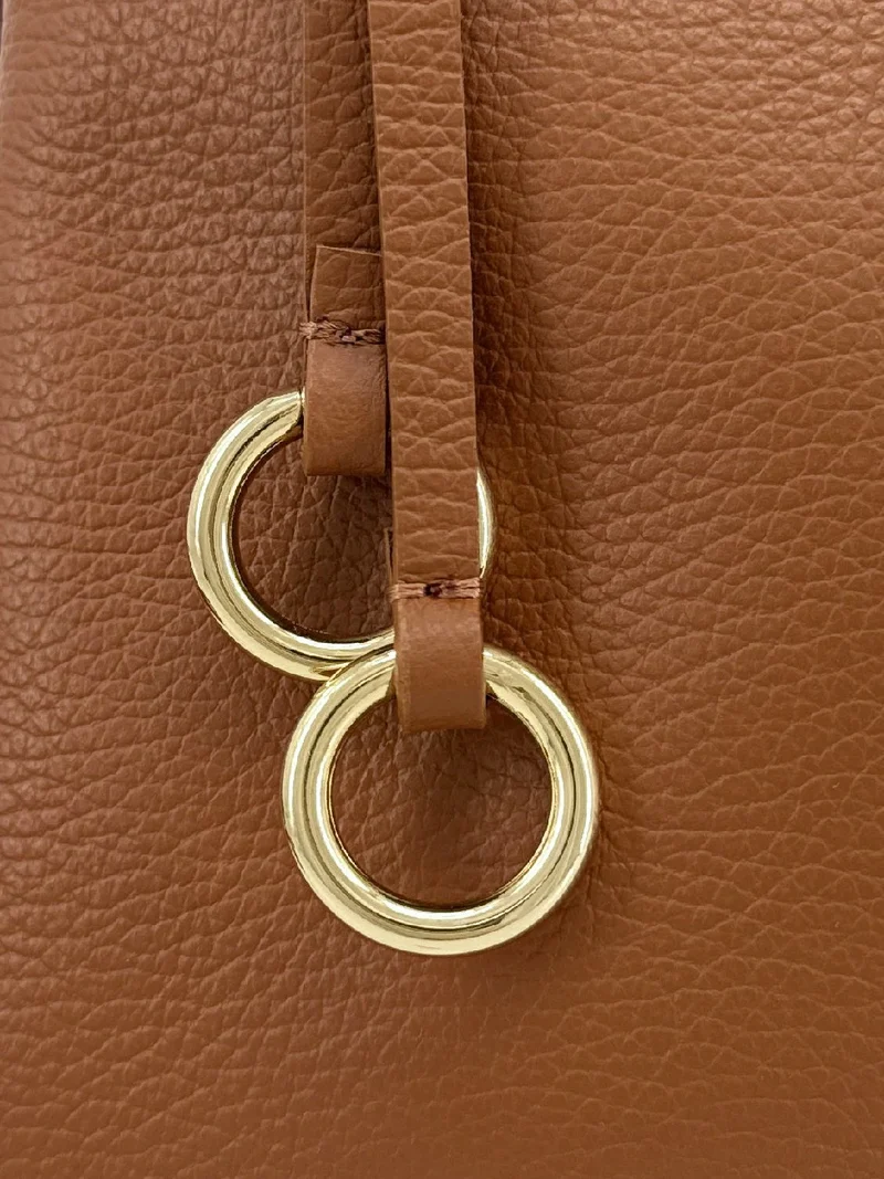 Sac à main en cuir grainé CHELSEA Marron camel foncé