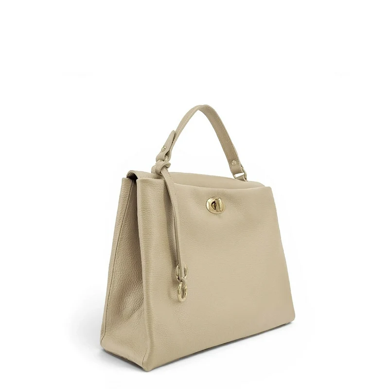 Sac à main en cuir grainé CHELSEA Beige crème