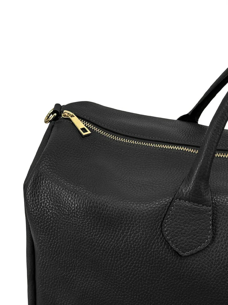 Sac de voyage en cuir grainé BERGEN Noir
