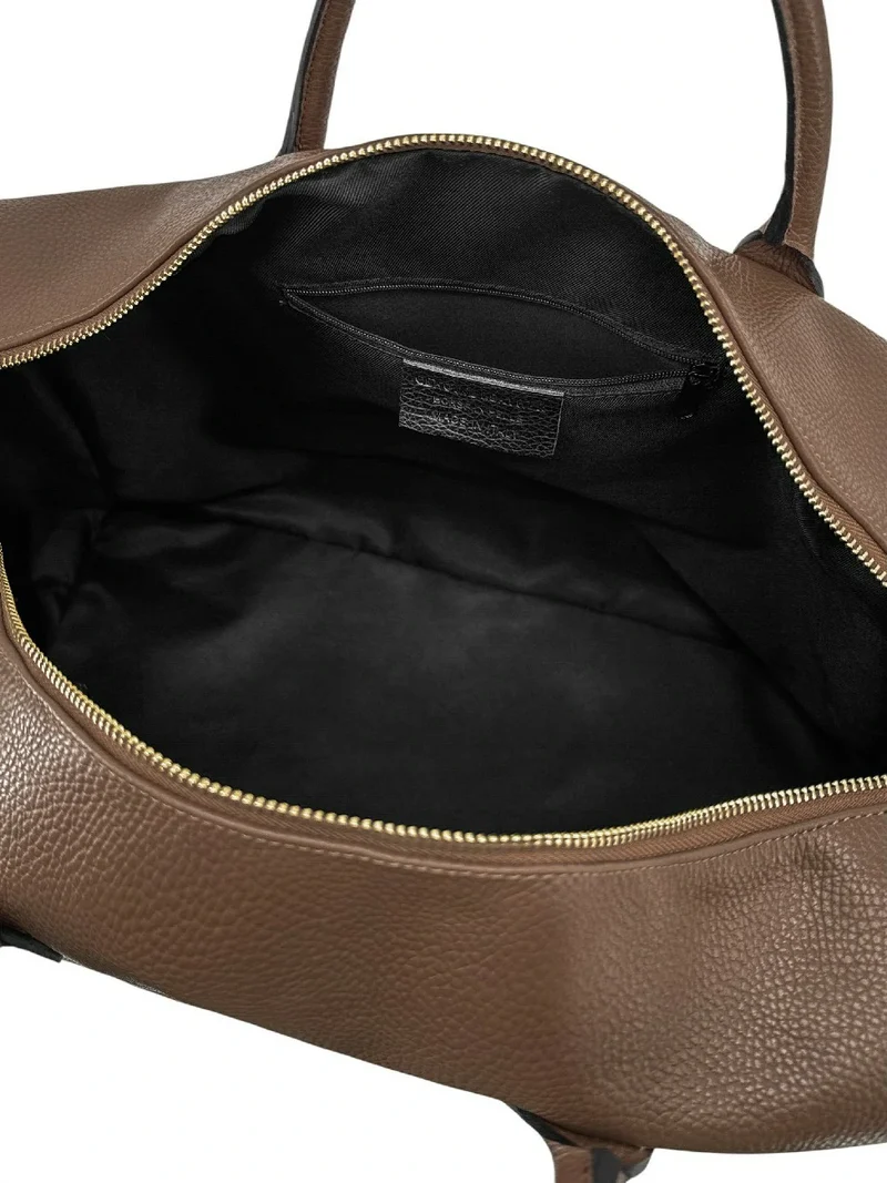 Sac de voyage en cuir grainé BERGEN Marron moka