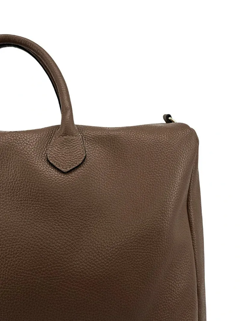 Sac de voyage en cuir grainé BERGEN Marron moka