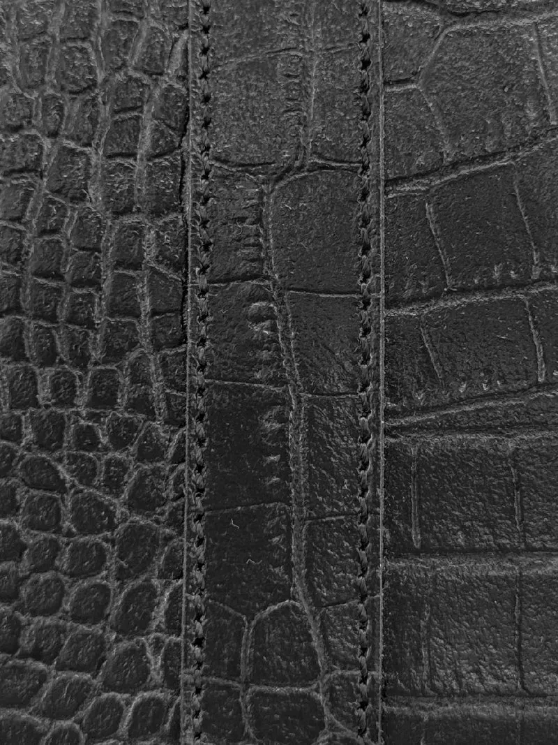 Sac de voyage en cuir embossé crocodile DARWIN Noir