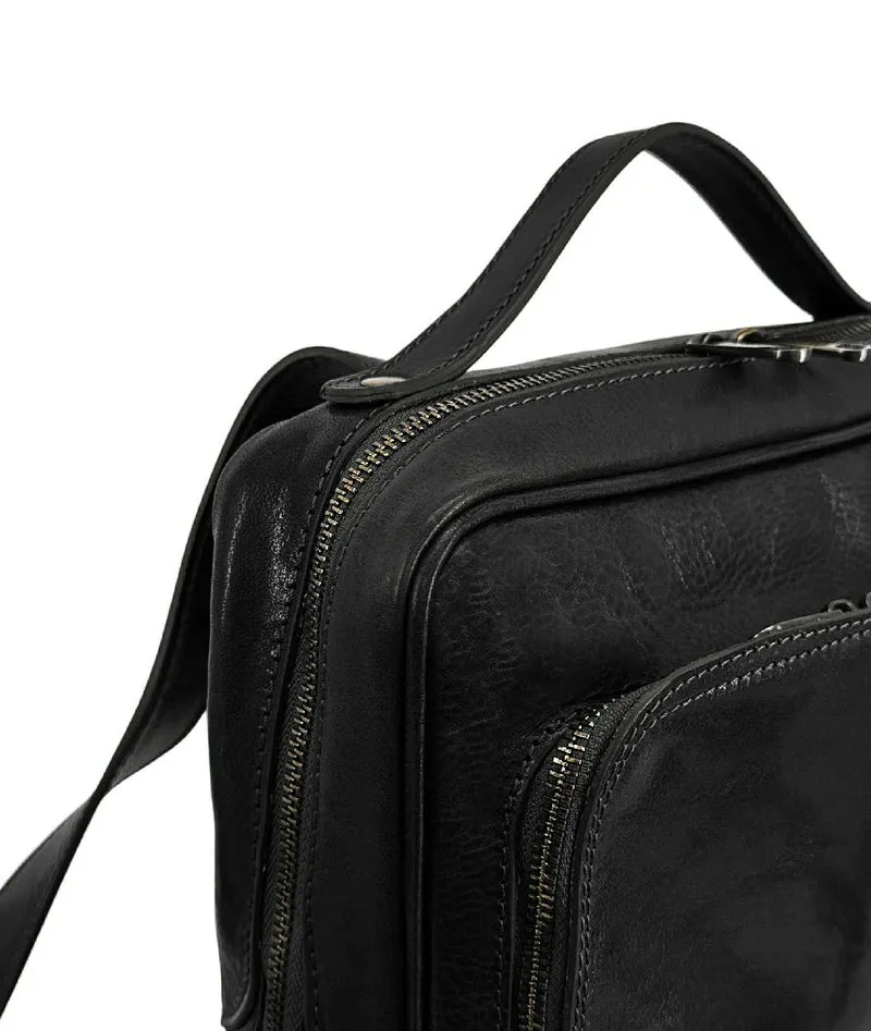 Sac à dos en cuir lisse OSLO Noir