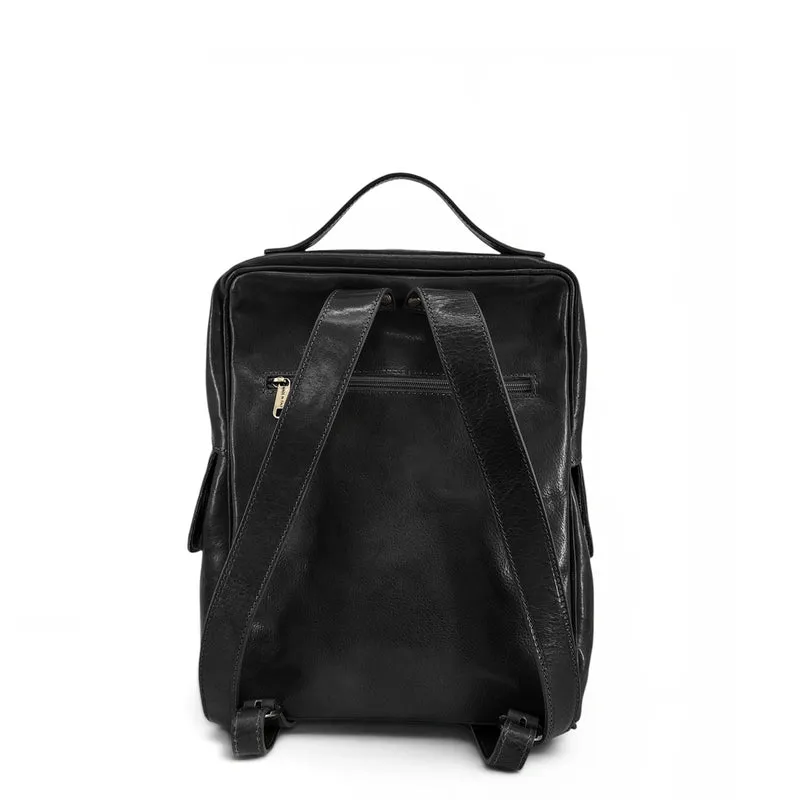 Sac à dos en cuir lisse OSLO Noir