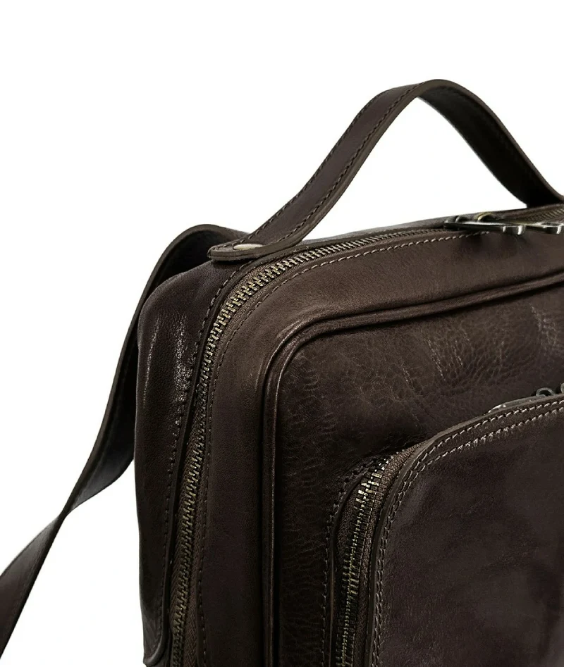 Sac à dos en cuir lisse OSLO Marron chocolat