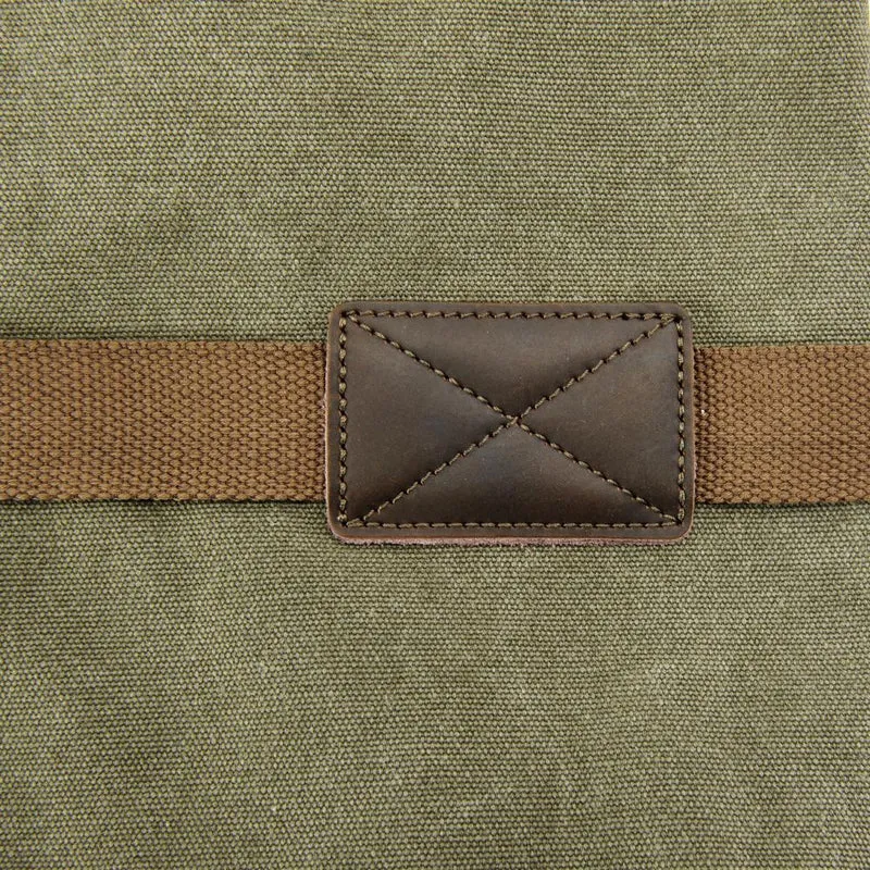 Sac week-end en toile et cuir brut HAO Vert olive