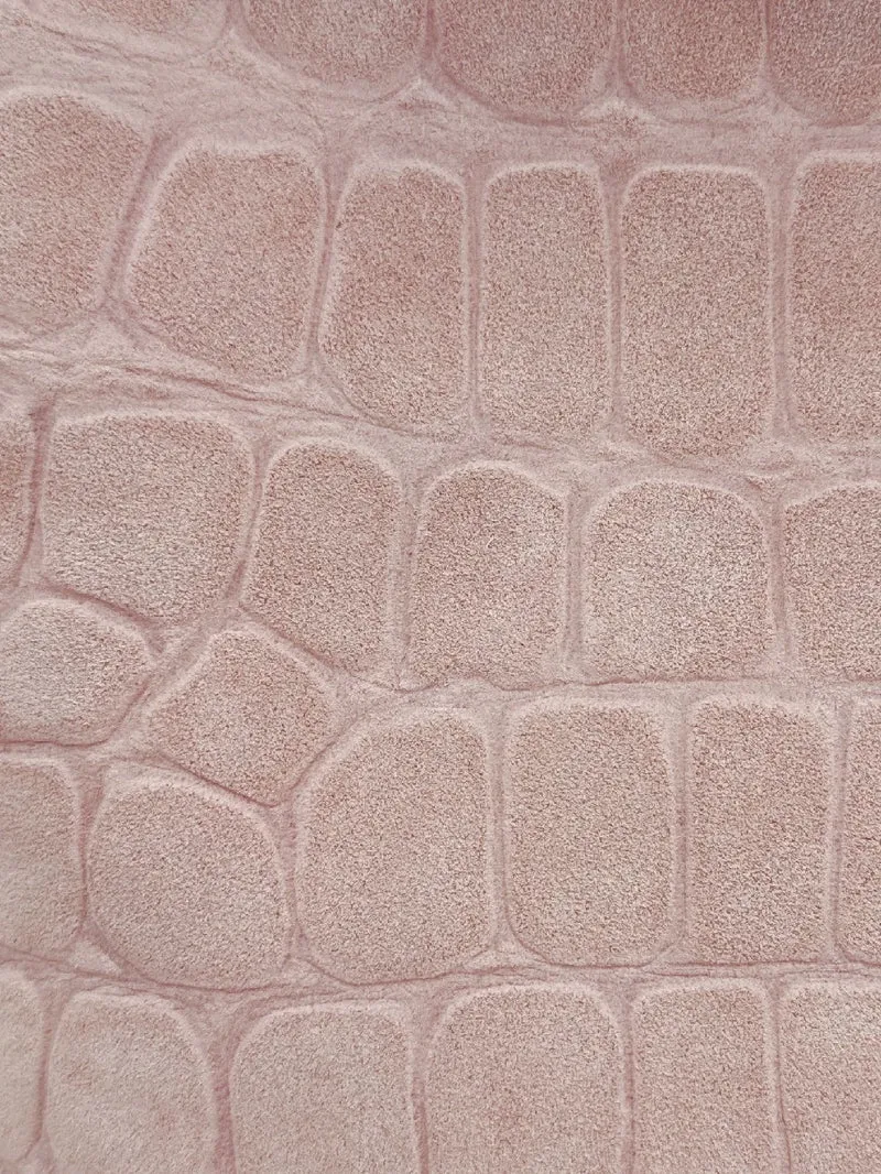 Sac pochette en daim embossé crocodile MAXINE Rose nude