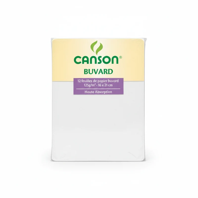 Buvard Canson 160 x 210 mm, 125 g/m2, blanc - 12 feuilles