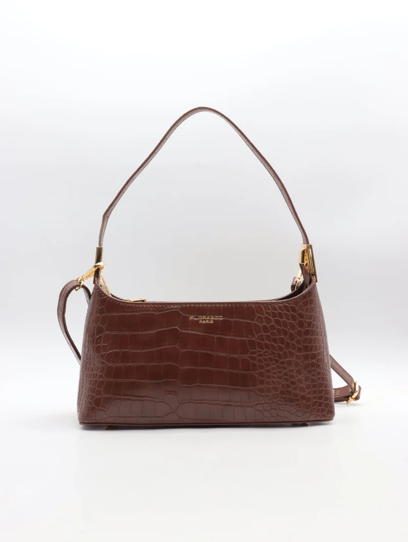 Sac épaule Flora & Co – Effet croco chic & silhouette tendance
