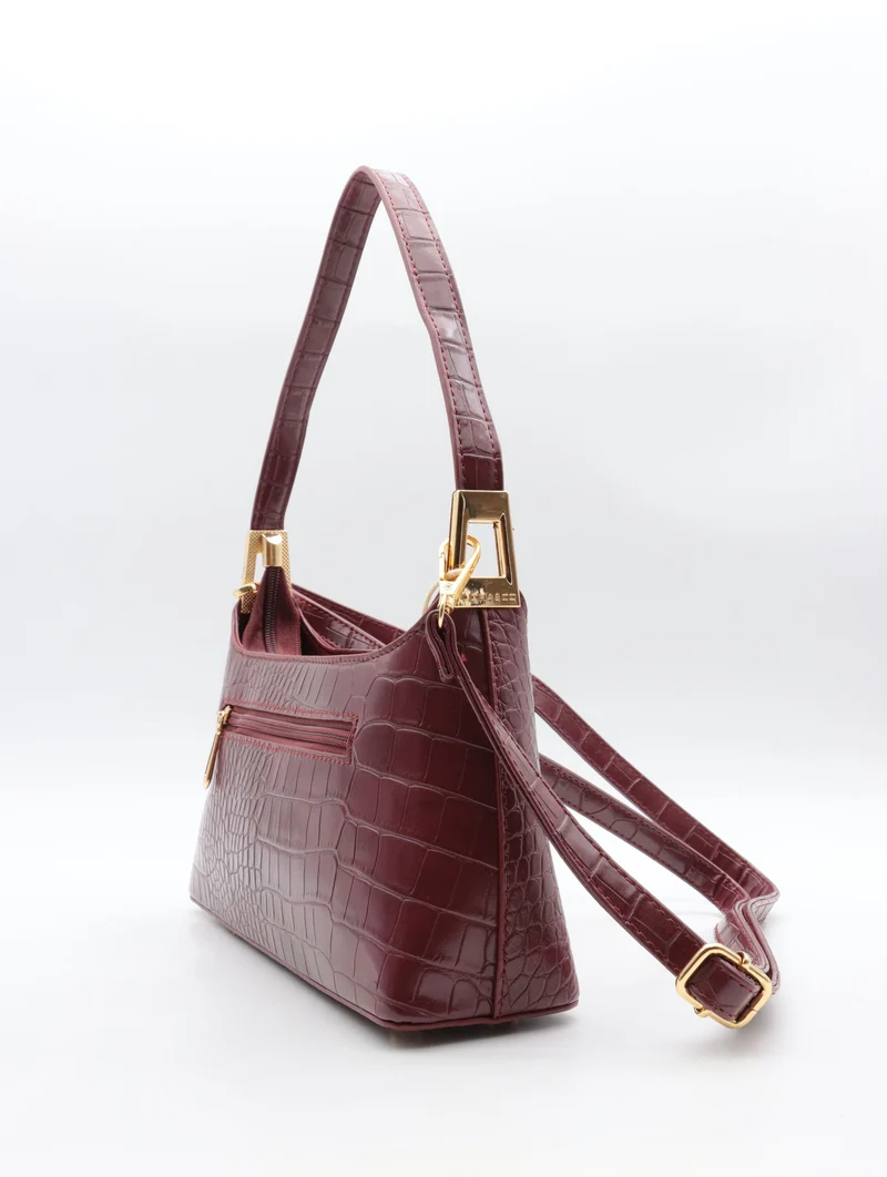 Sac épaule Flora & Co – Effet croco chic & silhouette tendance