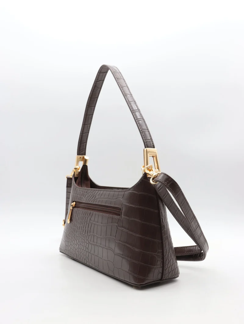 Sac épaule Flora & Co – Effet croco chic & silhouette tendance