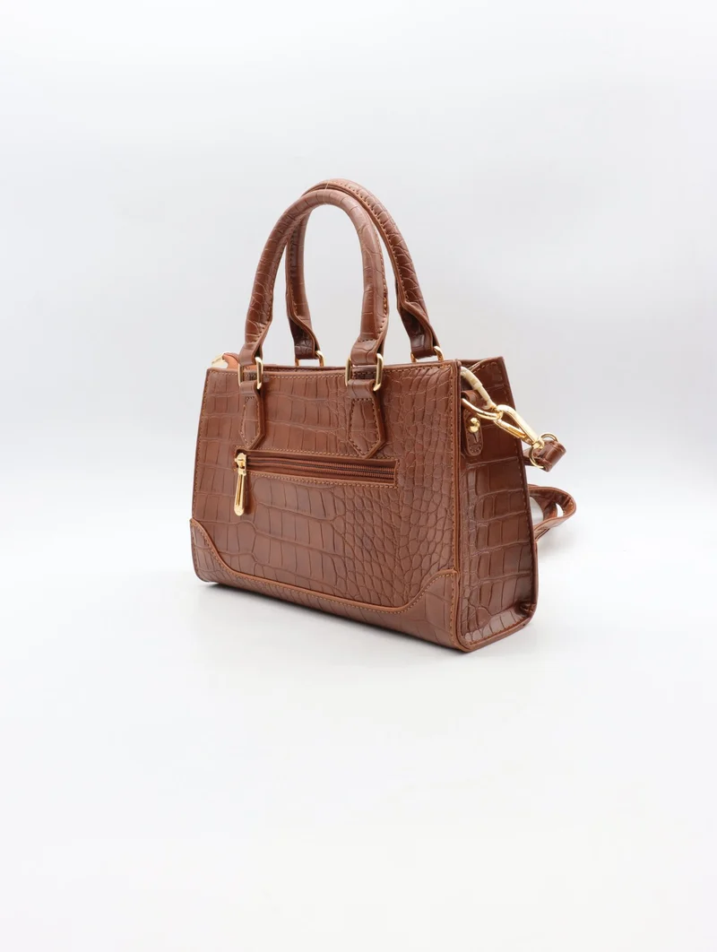Sac à main Flora & Co – Effet croco chic & format structuré