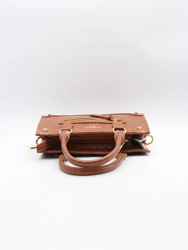 Sac à main Flora & Co – Effet croco chic & format structuré