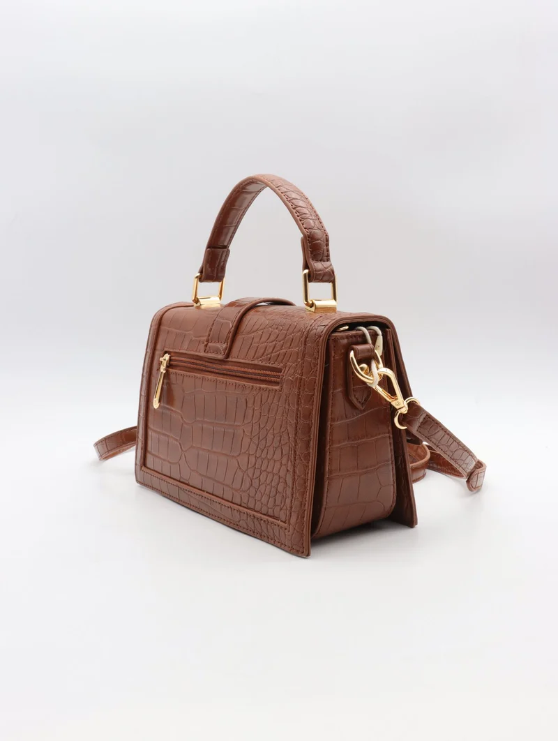 Sac à main Flora & Co – Effet croco chic & format compact