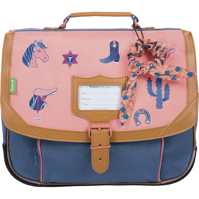 Cartable TANN'S 35 cm Jane Corail/Bleu