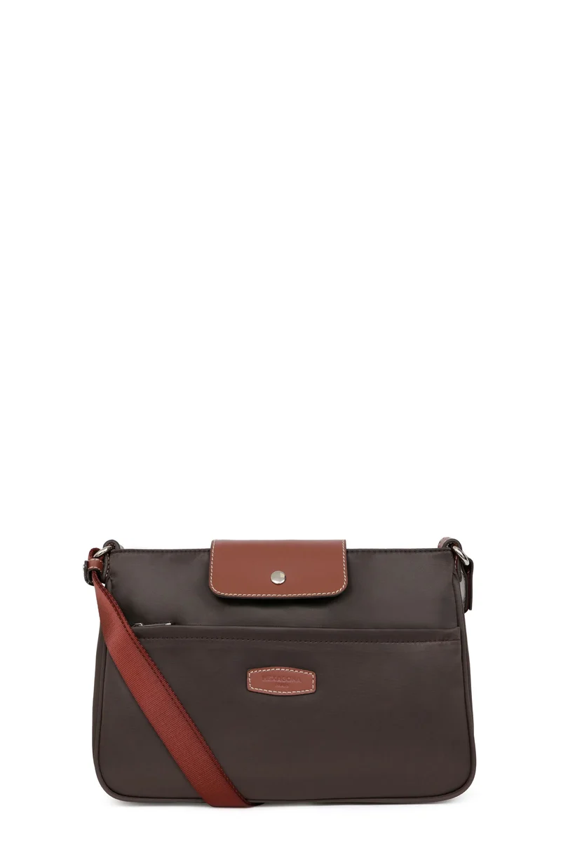Sac Bandoulière HEXAGONA Cradle Noir/Marron Foncé