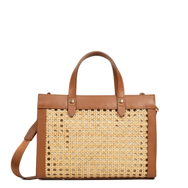 Petit sac cabas main LANCASTER Cannage Rotin