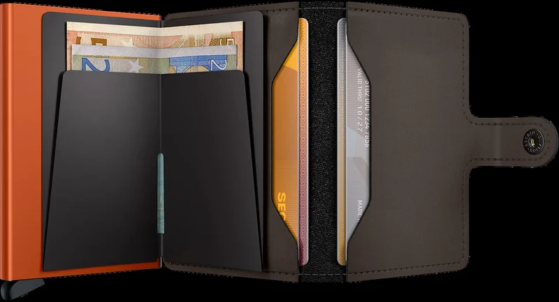 Miniwallet SECRID Matte Truffle & Orange